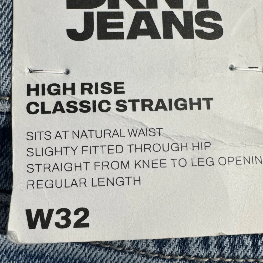 DKNY Women’s Blue Denim Jeans with Front Rhinestones